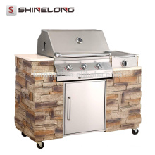 K959 Stainless Steel European Combined Outdoor Gas Churrasco Churrasco Grill Tables Designs